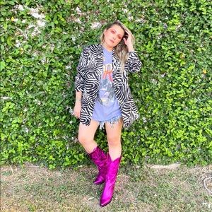 Jeffrey Campbell metallic pink boots